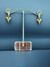 Elegant gold-toned heart-shaped earrings